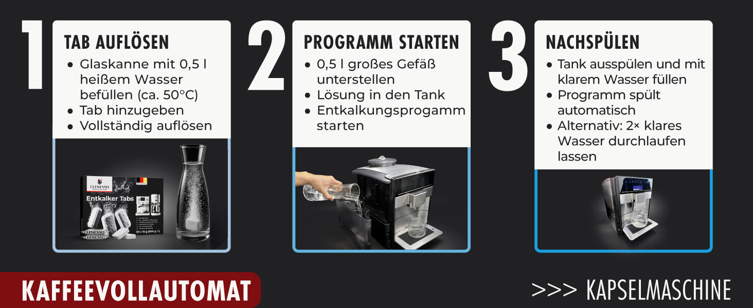 Entkalker-Tabletten Für Kaffeemaschinen – 24 Stück, Kompatibel Mit Nespresso, Keurig, Delonghi Uvm.