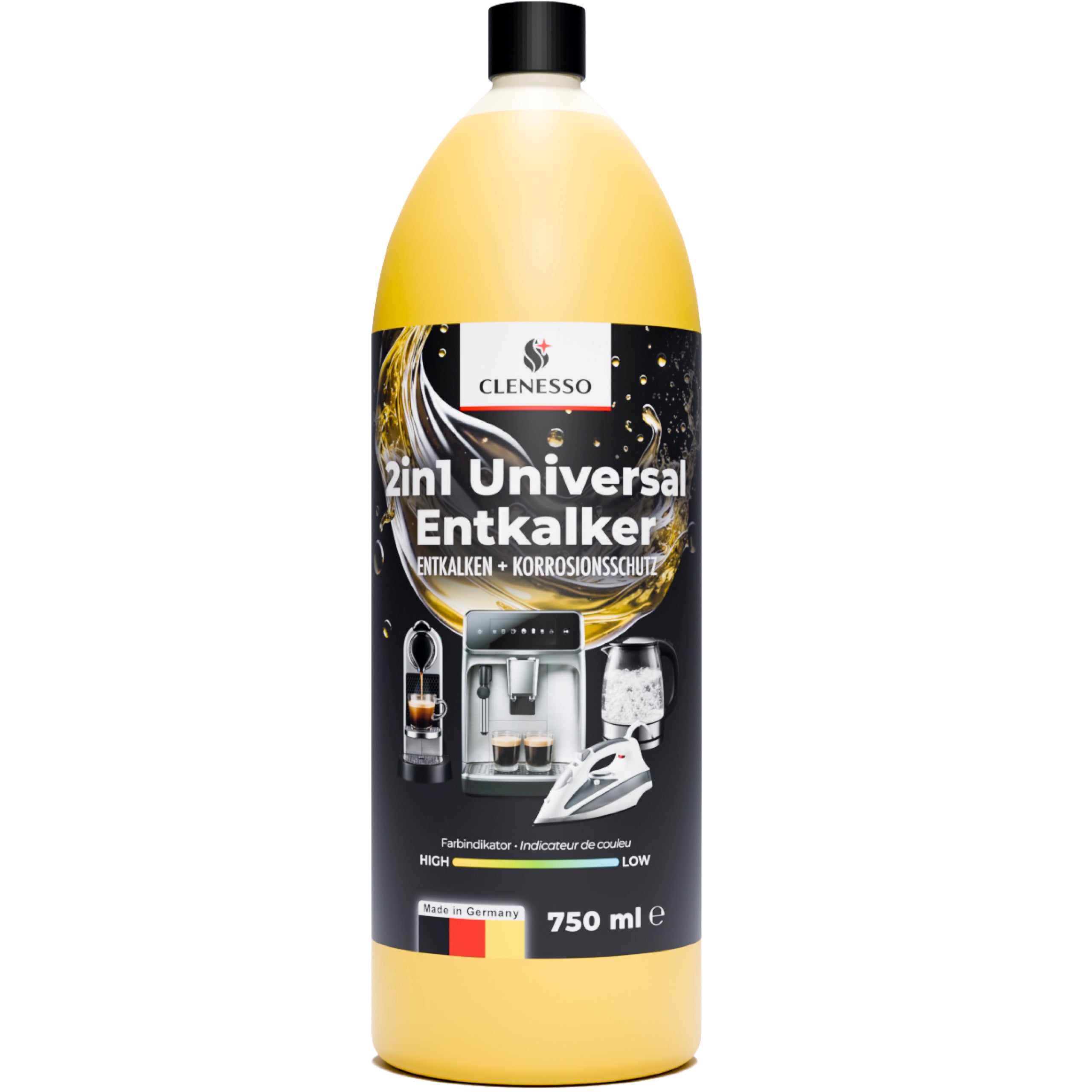 2in1 Flüssig Entkalker – für Kaffeemaschinen und Kaffeevollautomat kompatibel mit Delonghi, Philips, Melitta, Saeco uvm.